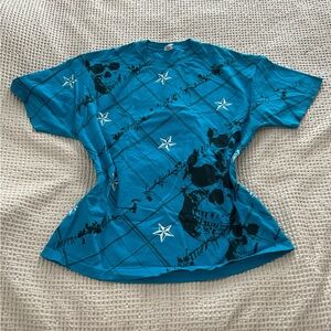 Alstyle Blue Graphic Short Sleeve Tee